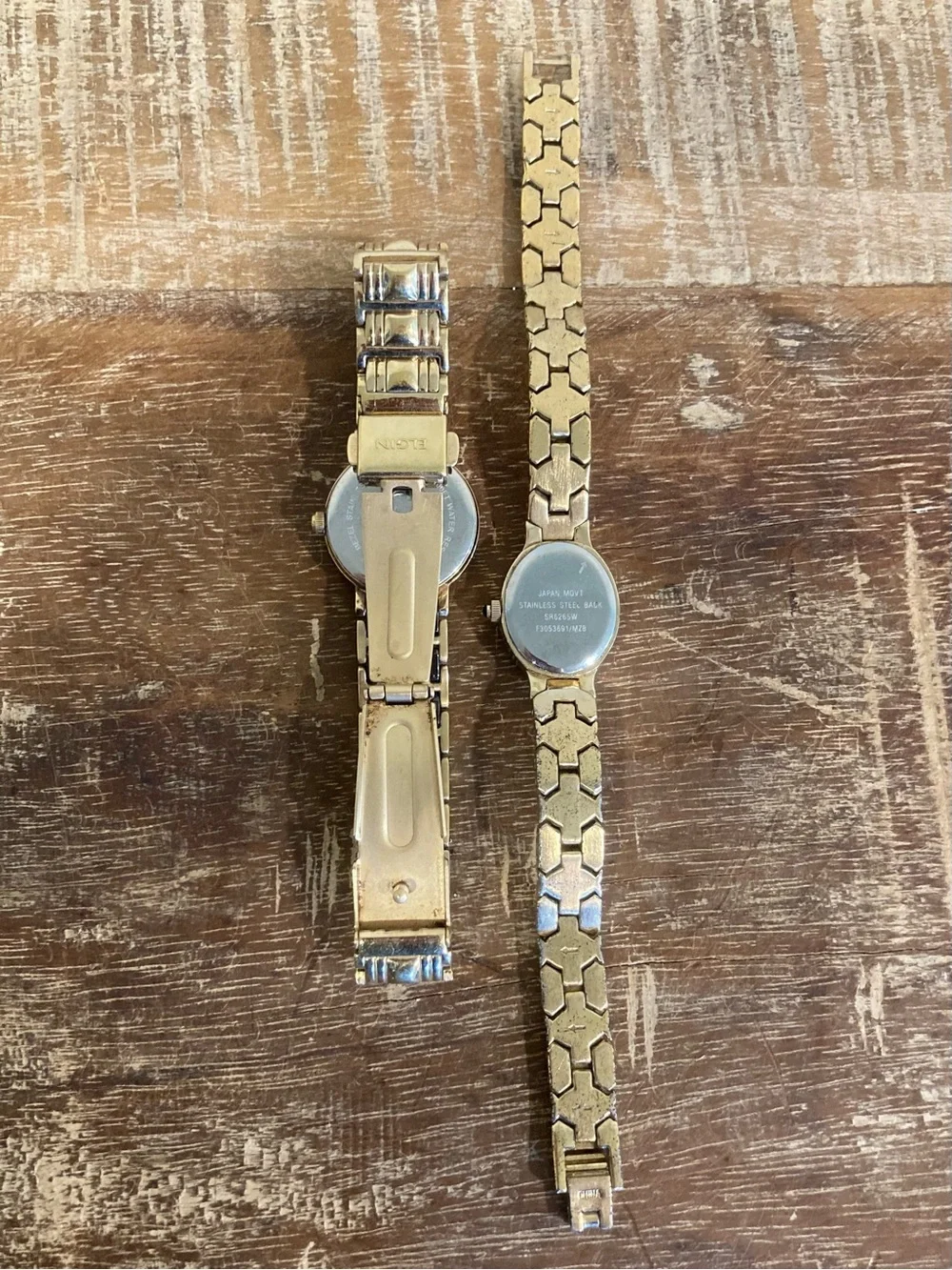 2 Broken Elgin Watches Lot Gold Tone
